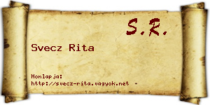 Svecz Rita névjegykártya